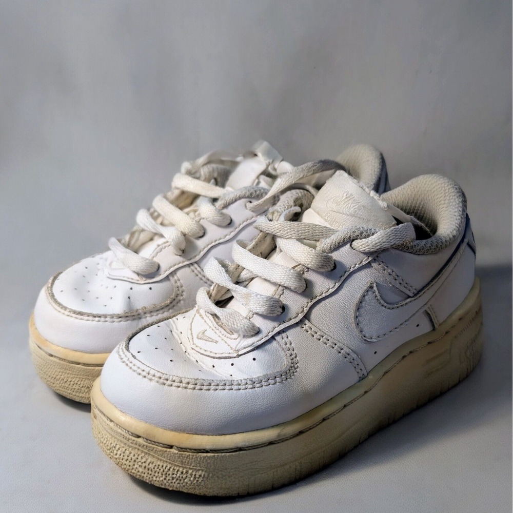 Nike Air Force 1 Toddler Shoes 7C Triple White Low Top Cute Leather Vintage 2011